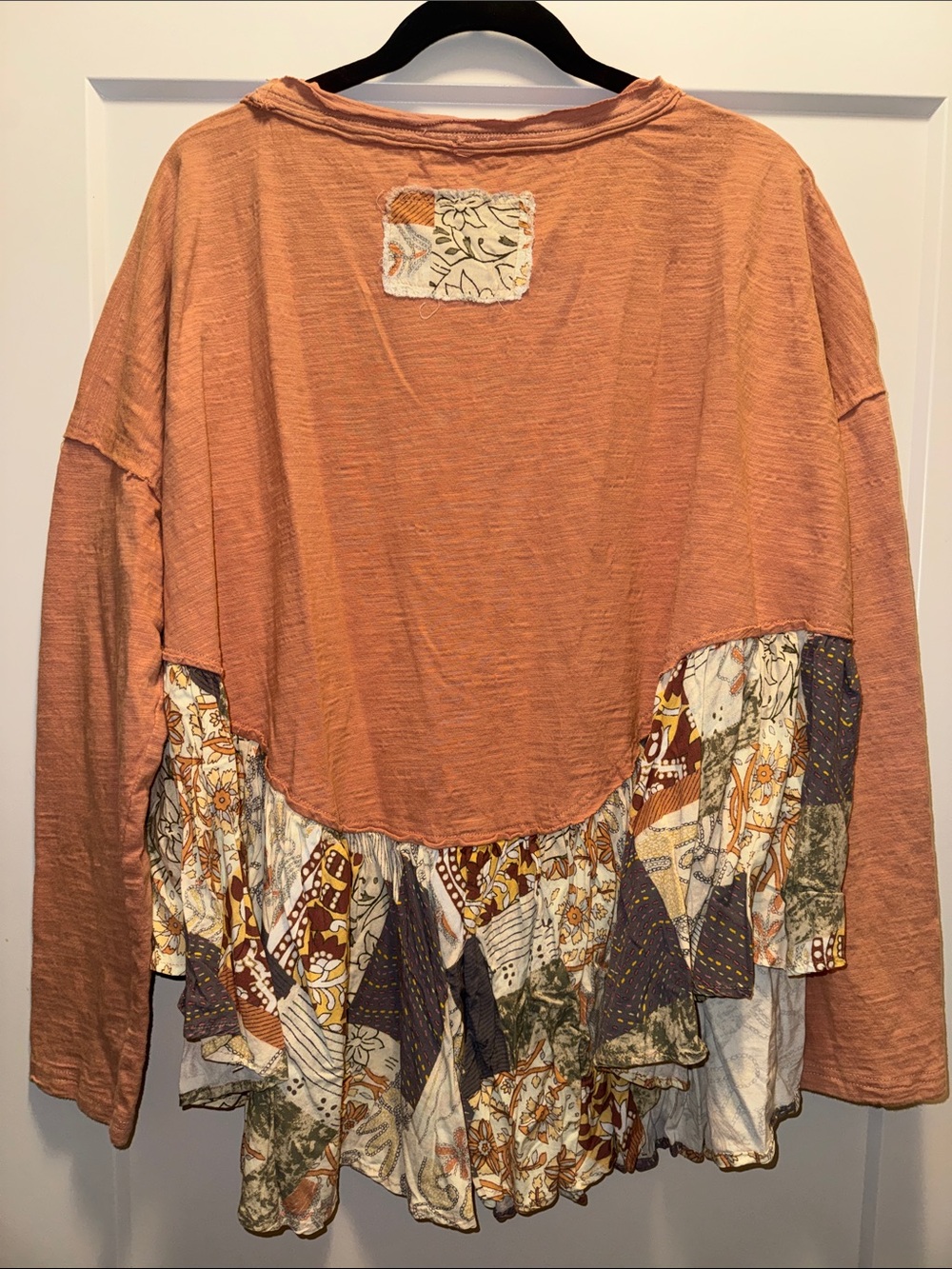 🆕Gorgeous Bluevelvet  Dusty Coral Boho Patchwork Heart Peplum Tunic. M. NWT!🔥🔥 - Picture 6 of 7